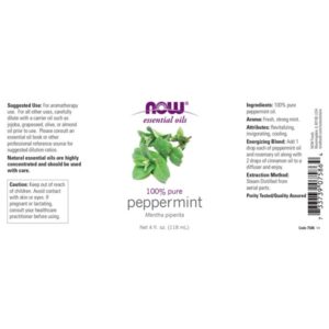 NOW PEPPERMINT OIL (Mentha Piperita) 118 ml