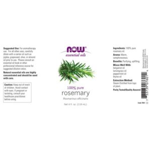 NOW ROSEMARY OIL (Rosmarinus Officinalis) 118 ml