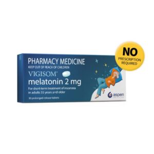 Vigisom (melatonin) 2mg Tablets, 30 pack (Pharmacy Medicine)