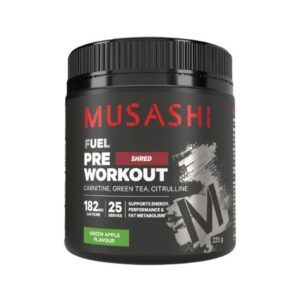 MUSASHI Pre Workout Shred 225g Green Apple