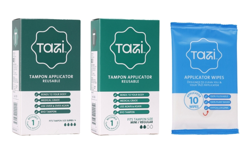 TAZi Products Sizes and Wipes