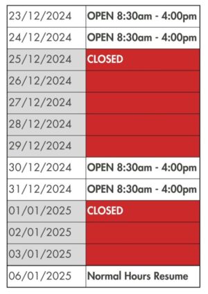 ZOOM Pharmacy Holiday Hours 2024